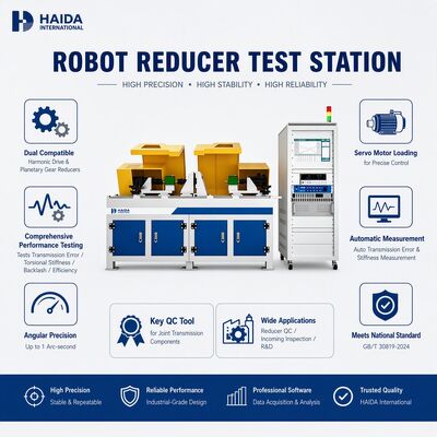 محطة اختبار مخفض الروبوت عالي الدقة، آلة اختبار علبة تروس الكواكب التوافقية، خطأ النقل، الخلوص، الصلابة 1 ثانية قوسية