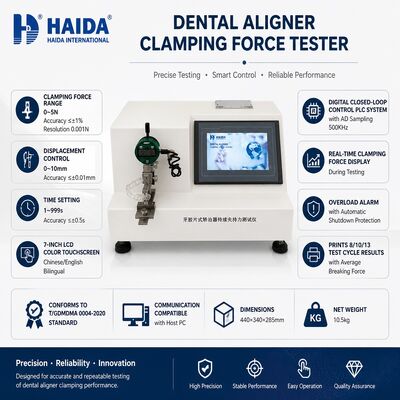جهاز اختبار قوة تثبيت تقويم الأسنان الشفاف، جهاز اختبار تقويم الأسنان، مقياس قوة تقويم الأسنان بدقة 0.001 نيوتن